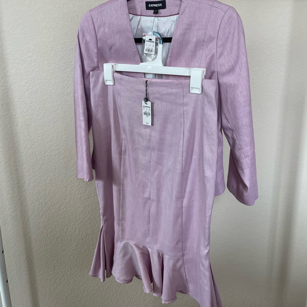 Express Linen Blend Set: Blazer & Skirt